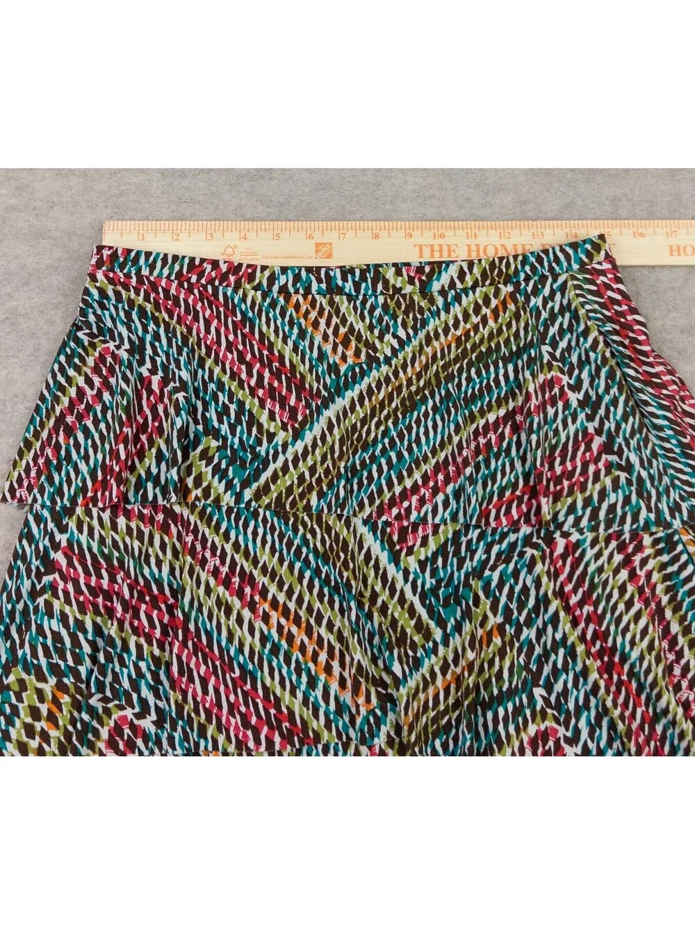Nine West Women's Medium Multicolor Patterned Ruffle Skirt